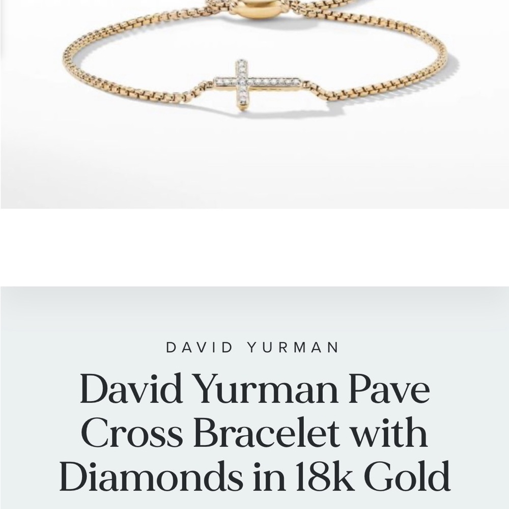 David Yurman Gold and Diamond Pave Cross Bracelet
